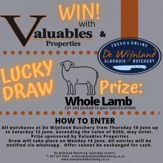 Valuables Properties sponsors a whole lamb for the lucky winner