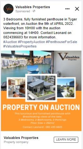 Valuables Properties will auction No 66 Falcon Crest, Tyger Waterfront, Bellville