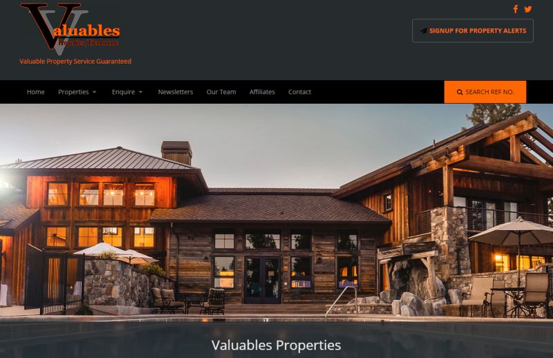 Valuables Properties has a responsive website